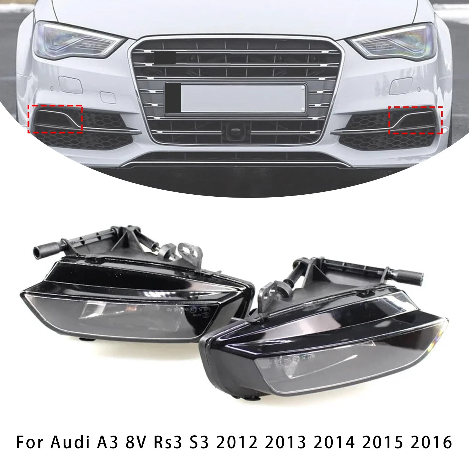 For AUDI A3 8V RS3 S3 Hatchback 2012-2016 8V0941699D 8V0941700D Fog Lamp Assembly Left / Right Car Fog Driving Light Lamp