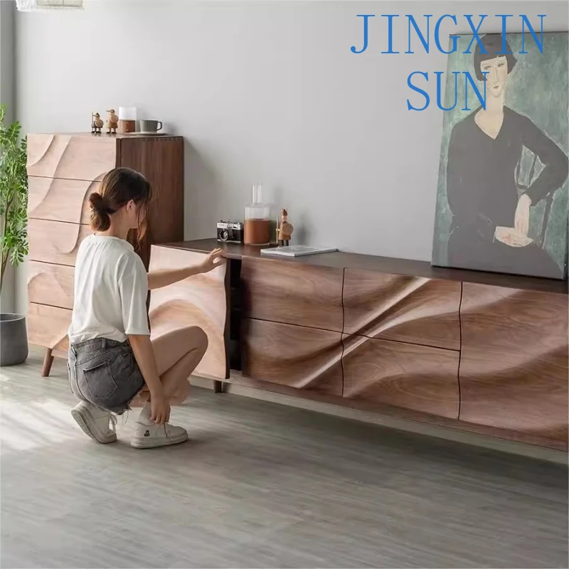 Modern Stand TV Cabinet Entertainment Center Electric Fireplace Floating Wood Console Storage Unit Muebles Home Furniture