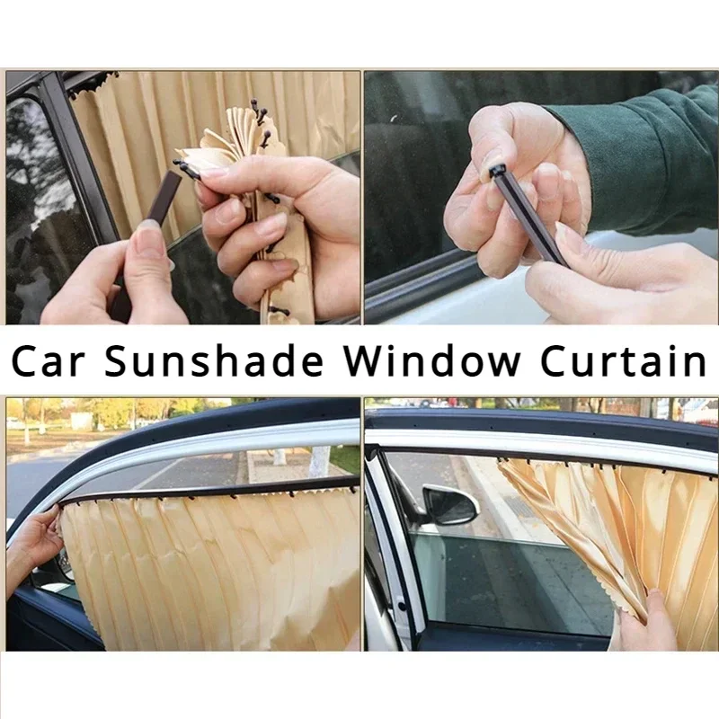 

2/4PCS Universal Car Sun Shade Side Window Curtain Auto Foldable Uv Protection Black Sun Visor Blinds Cover Car-Styling