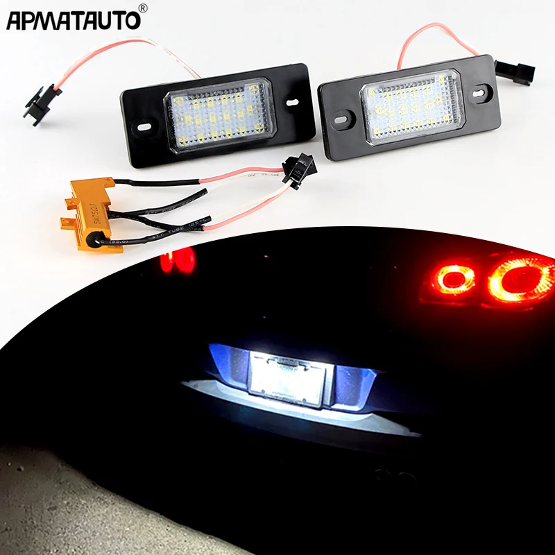 LED License Number Plate Light For Porsche Cayenne 955 957 For VW Passat B5.5 5D Touring Touareg 7L Tiguan CA204 Car Accessories