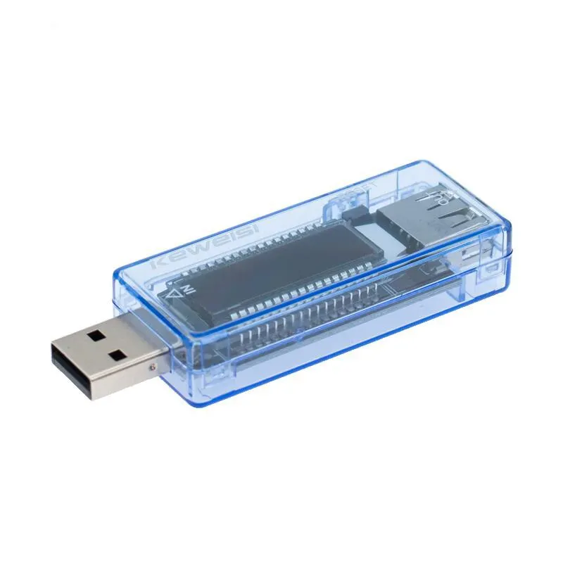 Testeur de batterie portable V20, voltmètre bleu transparent USB, chargeur de capacité de courant, alimentation mobile, maison intelligente, test de synchronisation