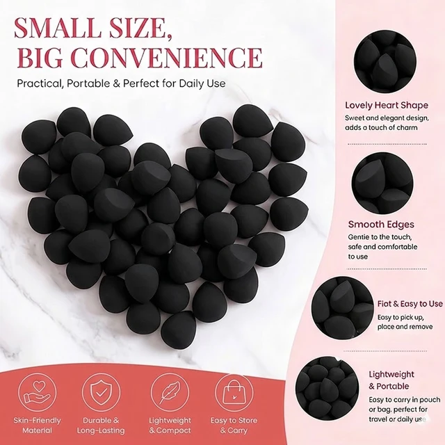 20 PCS  Mini Makeup Sponges, Makeup Blenders For Liquid, Cream, Powder Products, Smooth Makeup Application, Makeup Sponges,