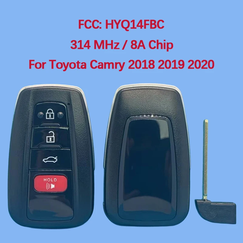 

CN007182 Aftermarket 4-кнопочный смарт-брелок с дистанционным управлением FCC ID HYQ14FBC 314 МГц 8A чип для Toyota Camry 2018+