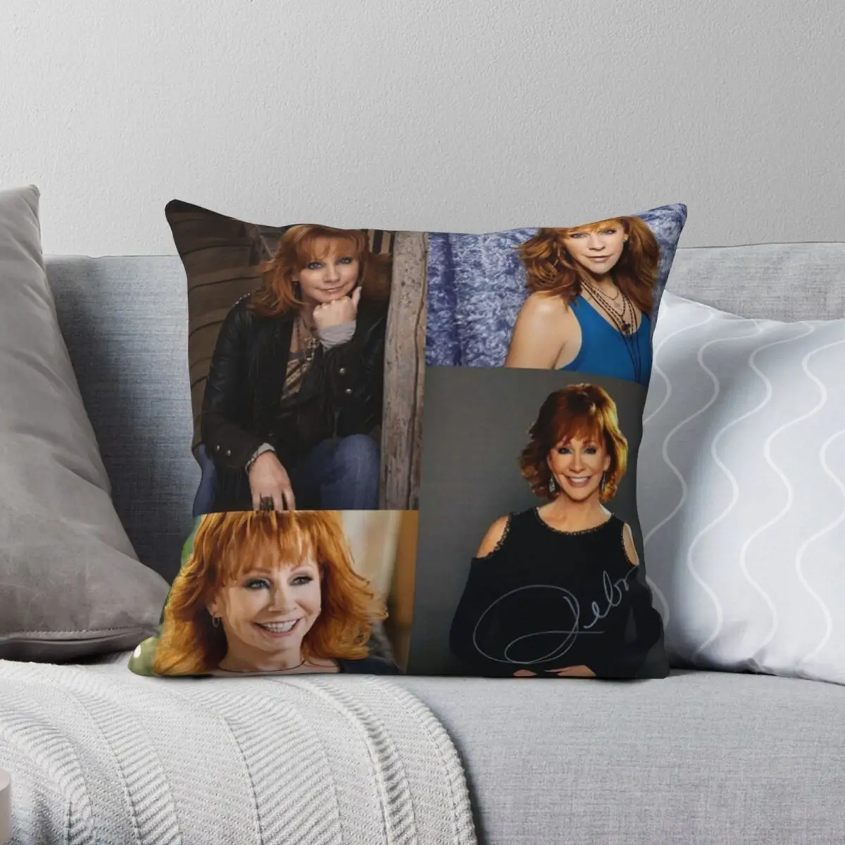 

Reba Mcentire Square Pillowcase Polyester Linen Velvet Printed Zip Decor Car Cushion Case