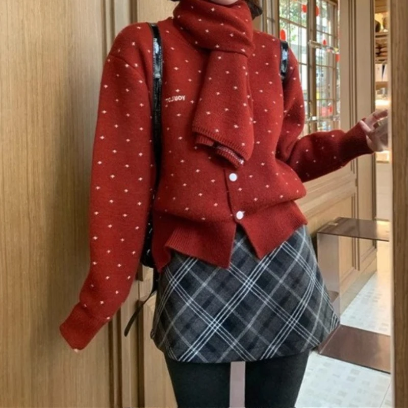 

Red Christmas Sweater Women's Autumn and Winter Pullover This Year