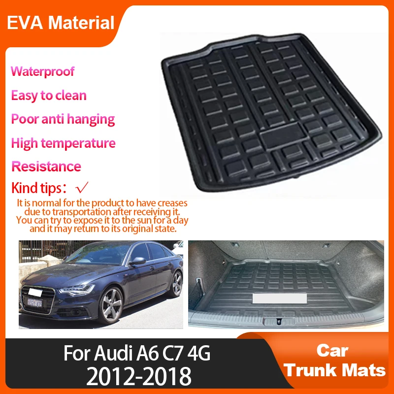 

For Audi A6 C7 4G 2012~2018 Trunk Mat Rear Cargo Liner Anti Slip Interior Clean Accessoy Auto Waterproof Protector EVA Material