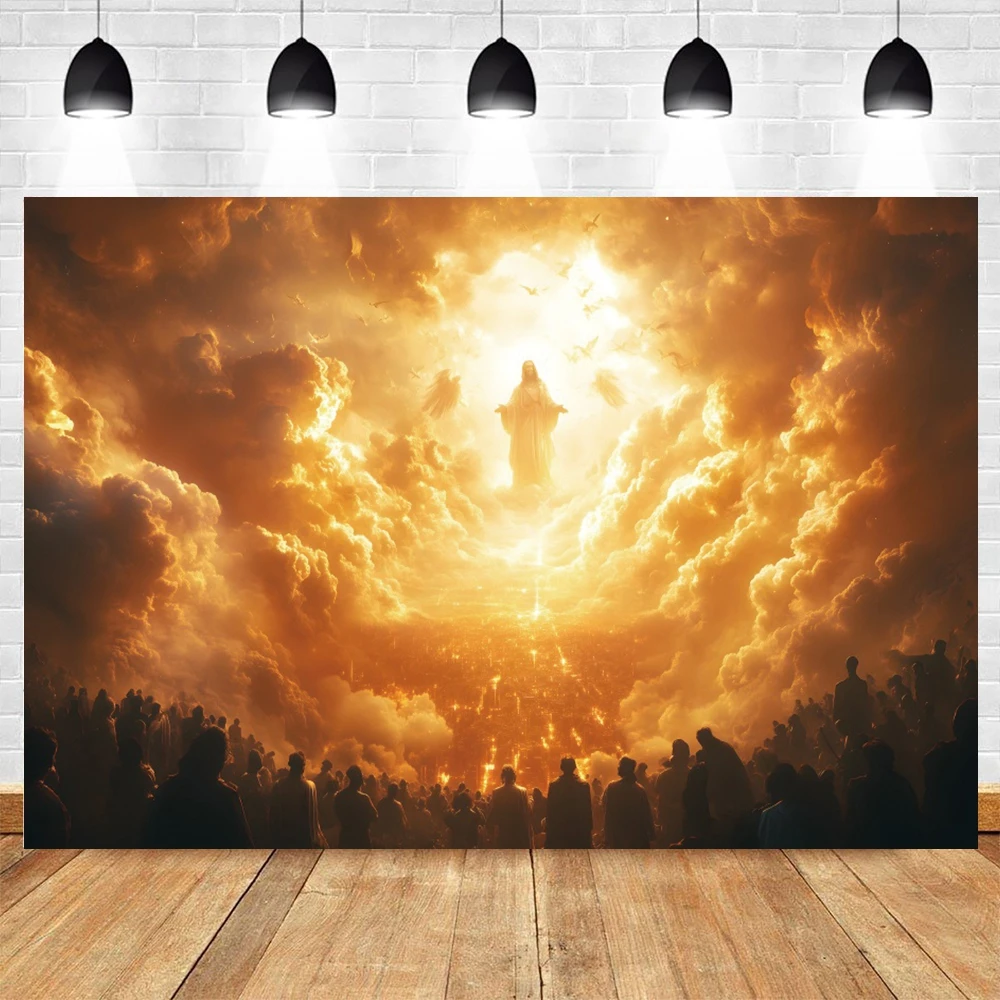 Nativity Jesus Photography Backdrop Jesus Christian Faith Holy Light Clouds God Bless Birth of Jesus Christmas Photo Background