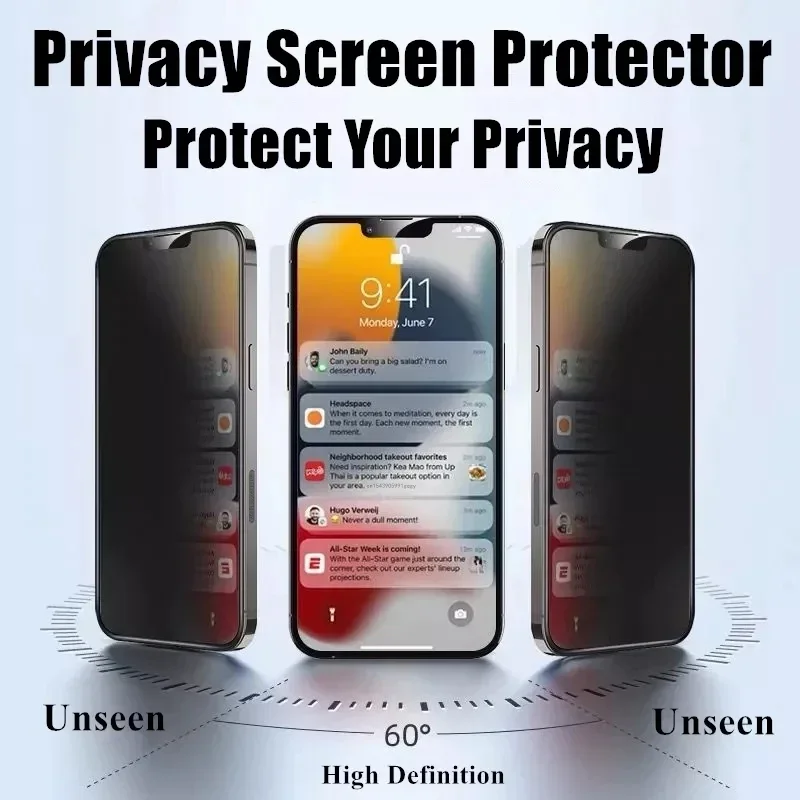 3pcs Privacy Tempered Glass For iPhone 11 12 13 14 15 Pro Max 14 15 Plus Screen Protector on iPhone 11 14 15 Pro Max Glass