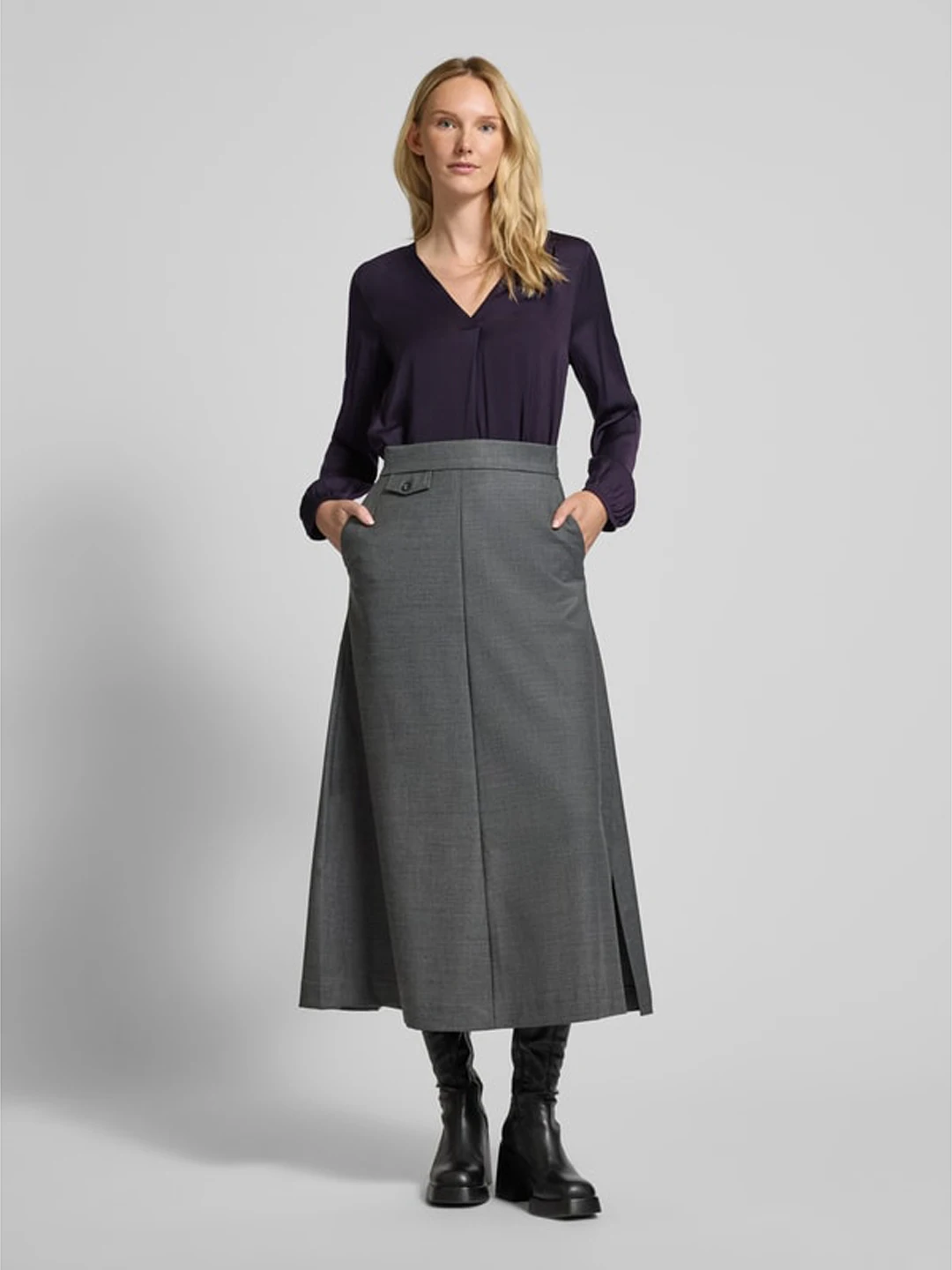 

Elegant Silk Effect V-Neck Satin Commute Professional OL Shirt Women's Loose Fit Long Sleeve Business Casual Breathable