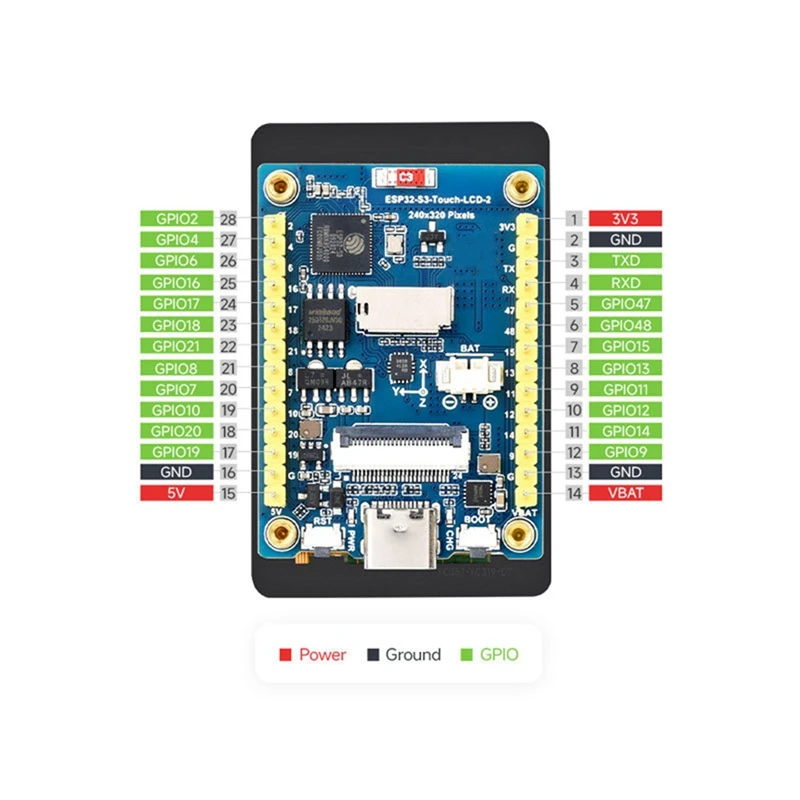 ESP32 S3 Papan Pengembangan Kamera LCD dengan Sentuhan dengan Layar LCD 2 Inci 240X320 QMI8658 Port Baterai Sensor UNTUK Arduino