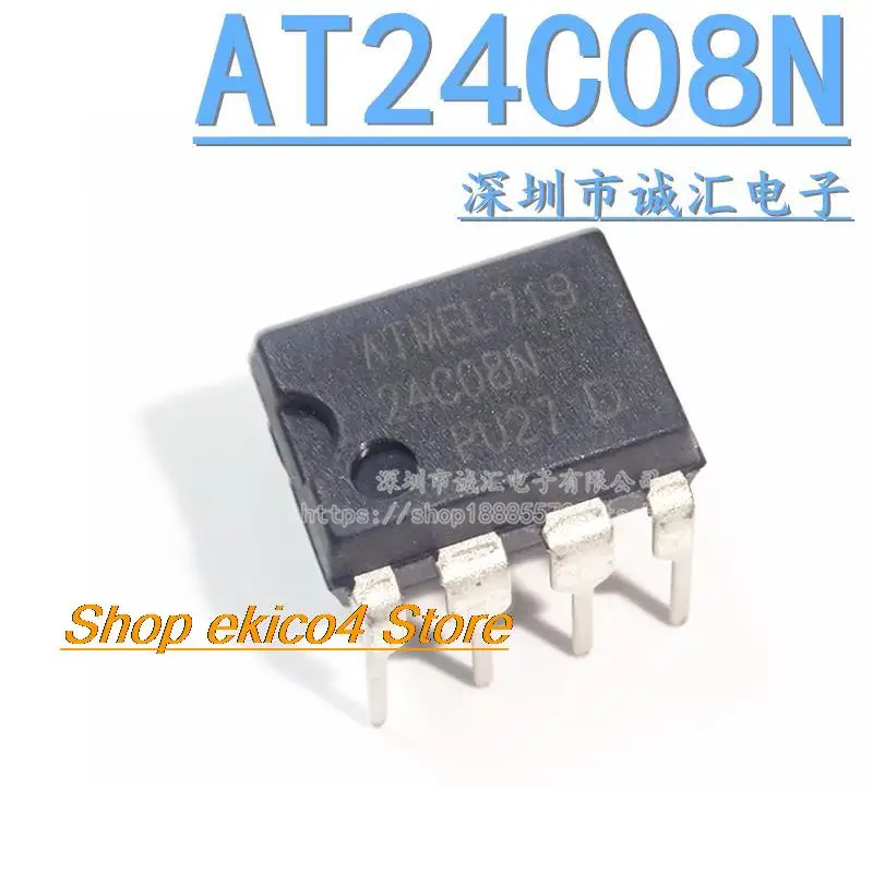 10pieces Original stock  24C08N  AT24C08N DIP-8 -EEPROM 8K