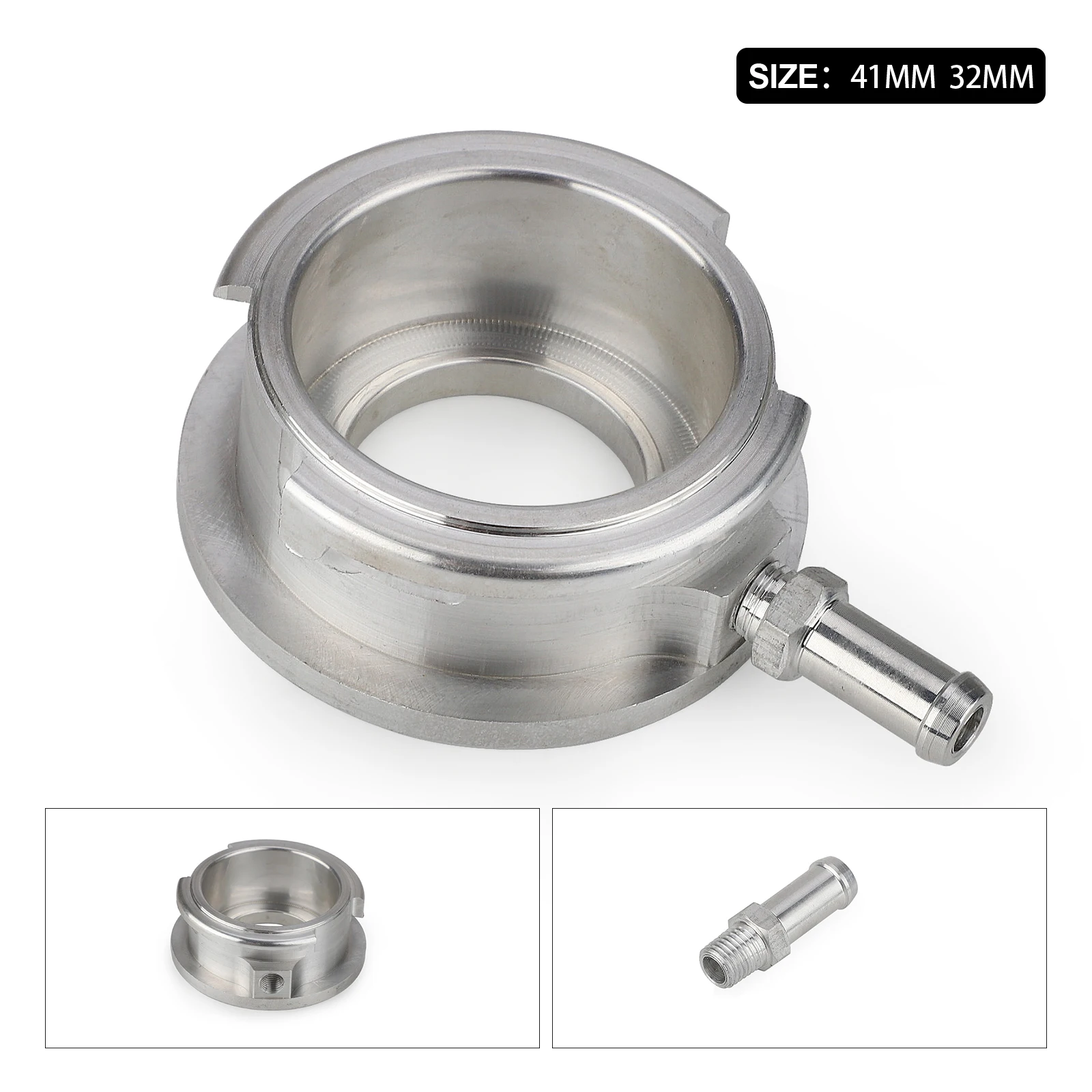 New 41mm or 32mm Car Silver Radiator Filler Neck ID Billet Aluminium Weld-On Radiator Hose Connector Filler Neck Flange Adapter