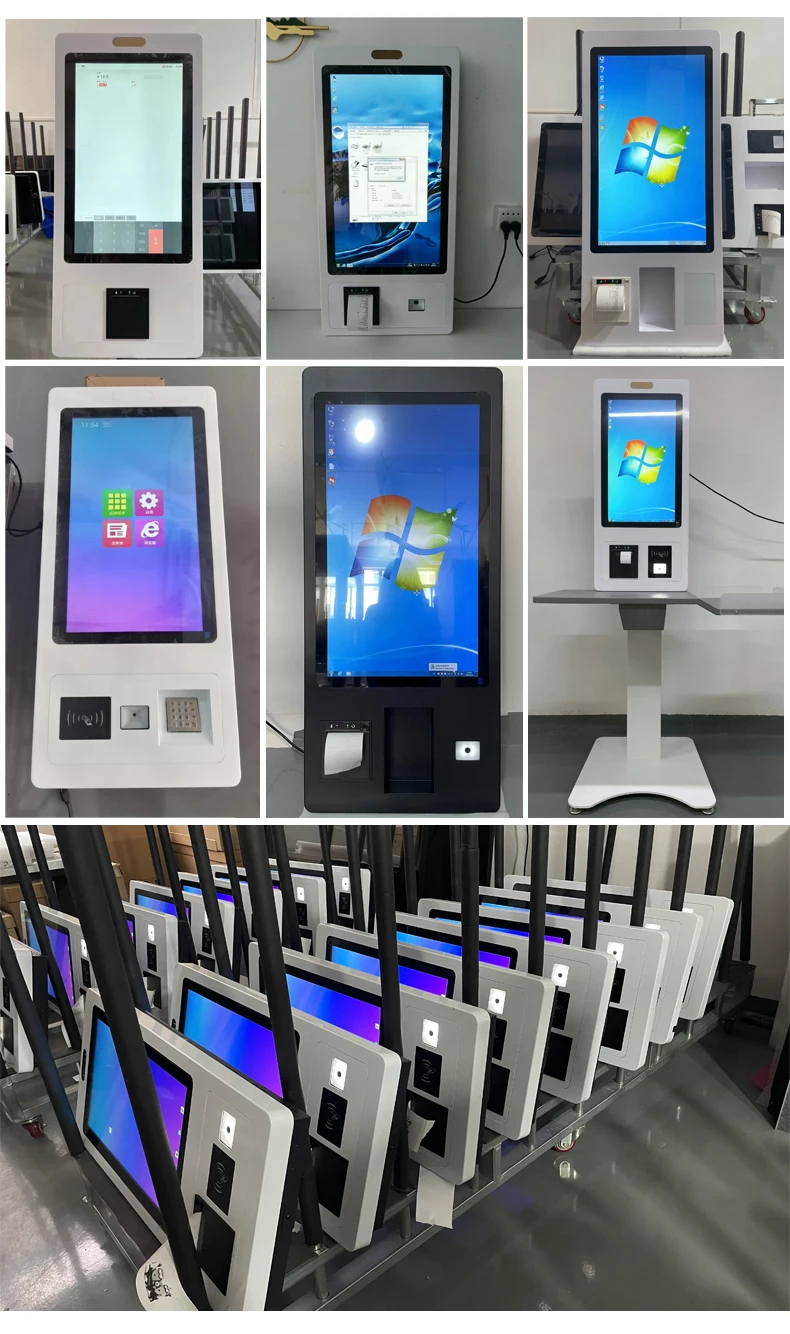 Hotel Wall Mounted&Floor Standing 21.5 Inch Self Service Kiosk Fast Food Kiosk With Printer Android for Restaurant