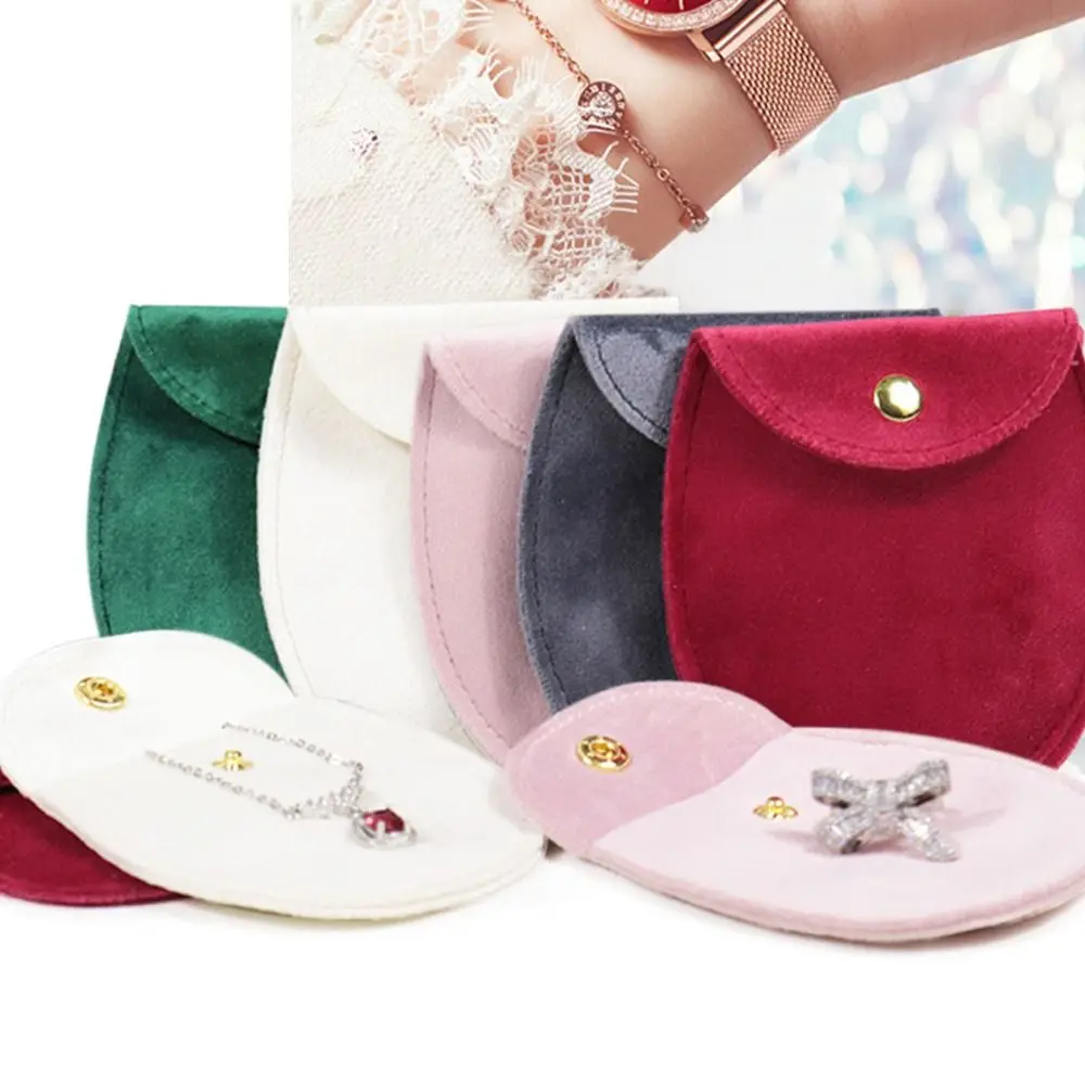Snap Button Velvet Storage Pouch, Jewelry Bag, Pulseira Embalagem, Novo