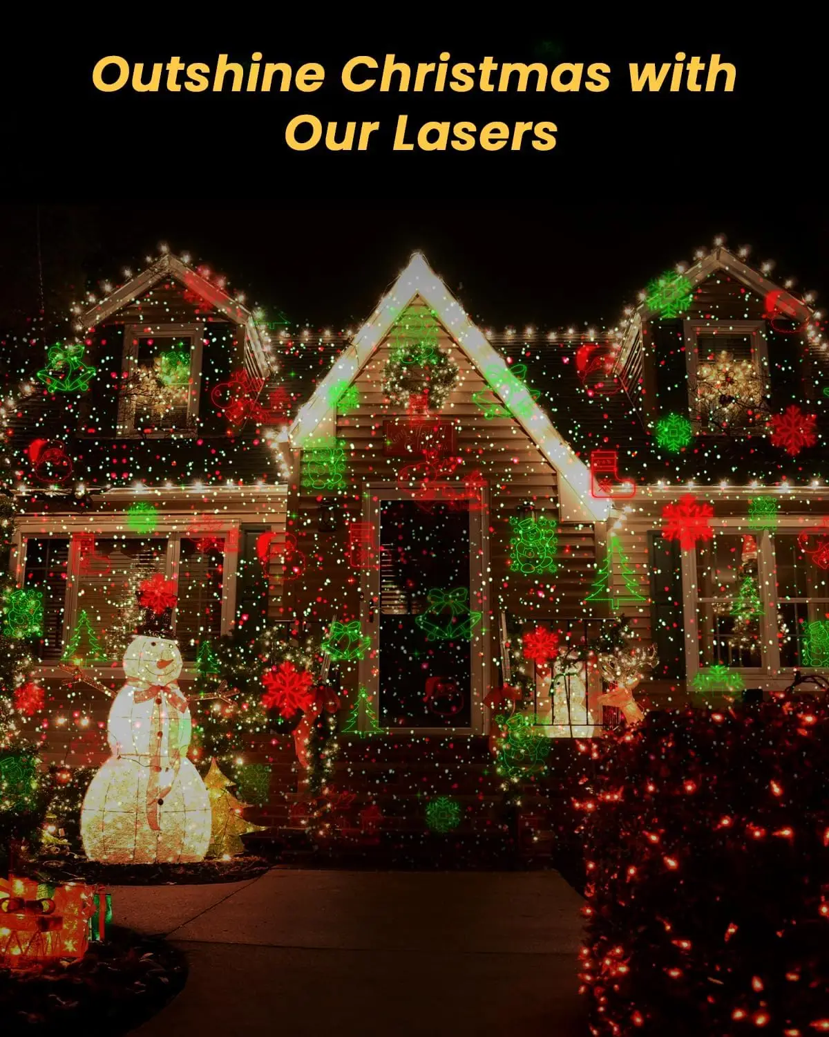 Weihnachtsprojektor-Lichter für den Außenbereich, 9 hochauflösende Muster, Laserlichtprojektor mit Fernbedienung und Timer, Party-Lichter