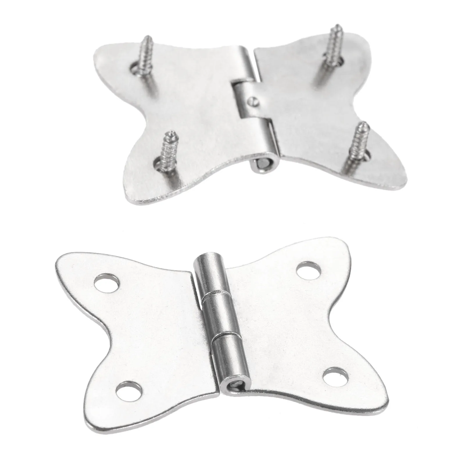4Pcs 37*30mm Silver Butterfly Cabinet Door Luggage Furniture Hinge 4 Holes Decor Jewelry Box Decorative Hinge Fittings
