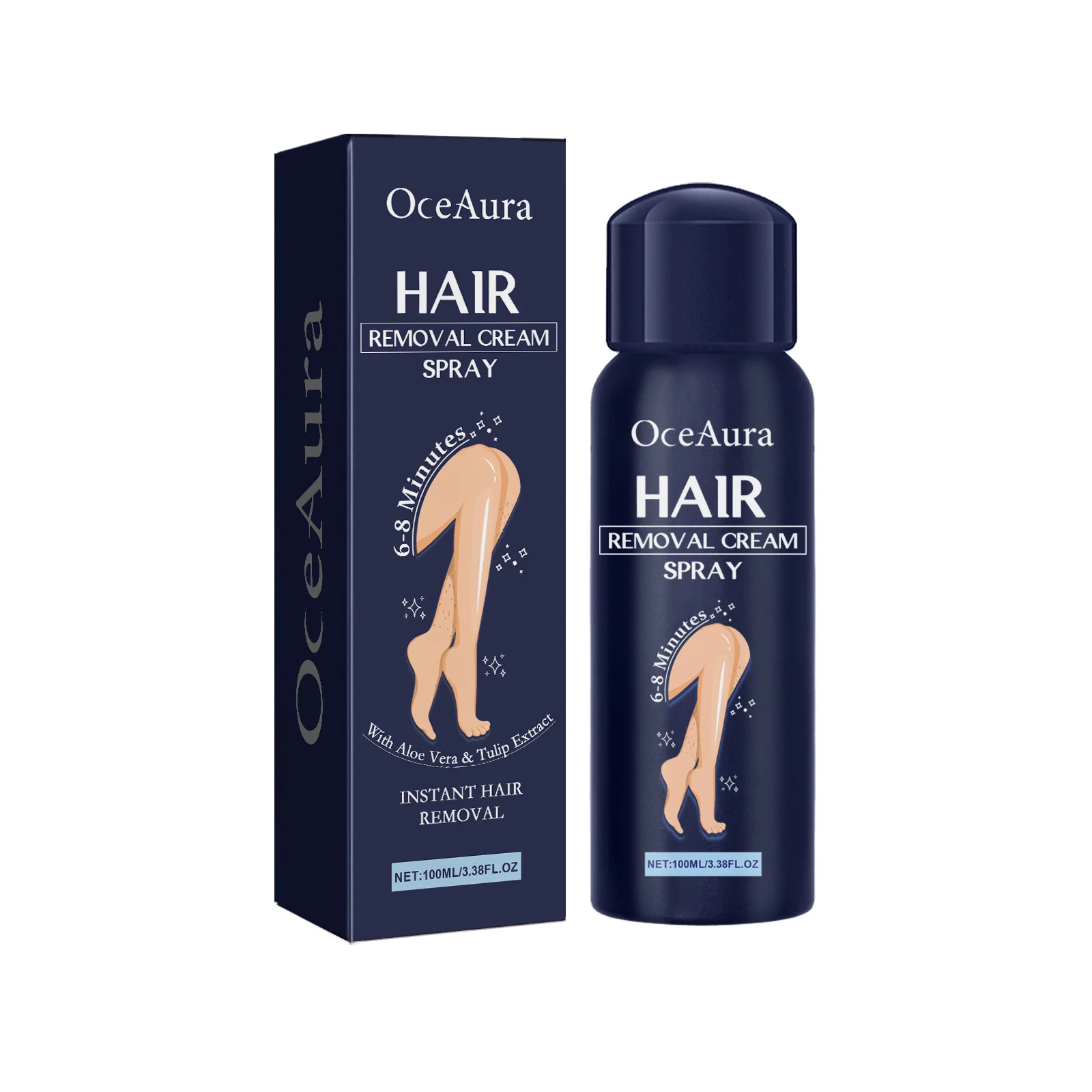 Hair Removal Spray for Underarms, Arms, and Legs, Gently and Quickly Removes Hair, Leaving Skin Clean, Delicate, and Smooth