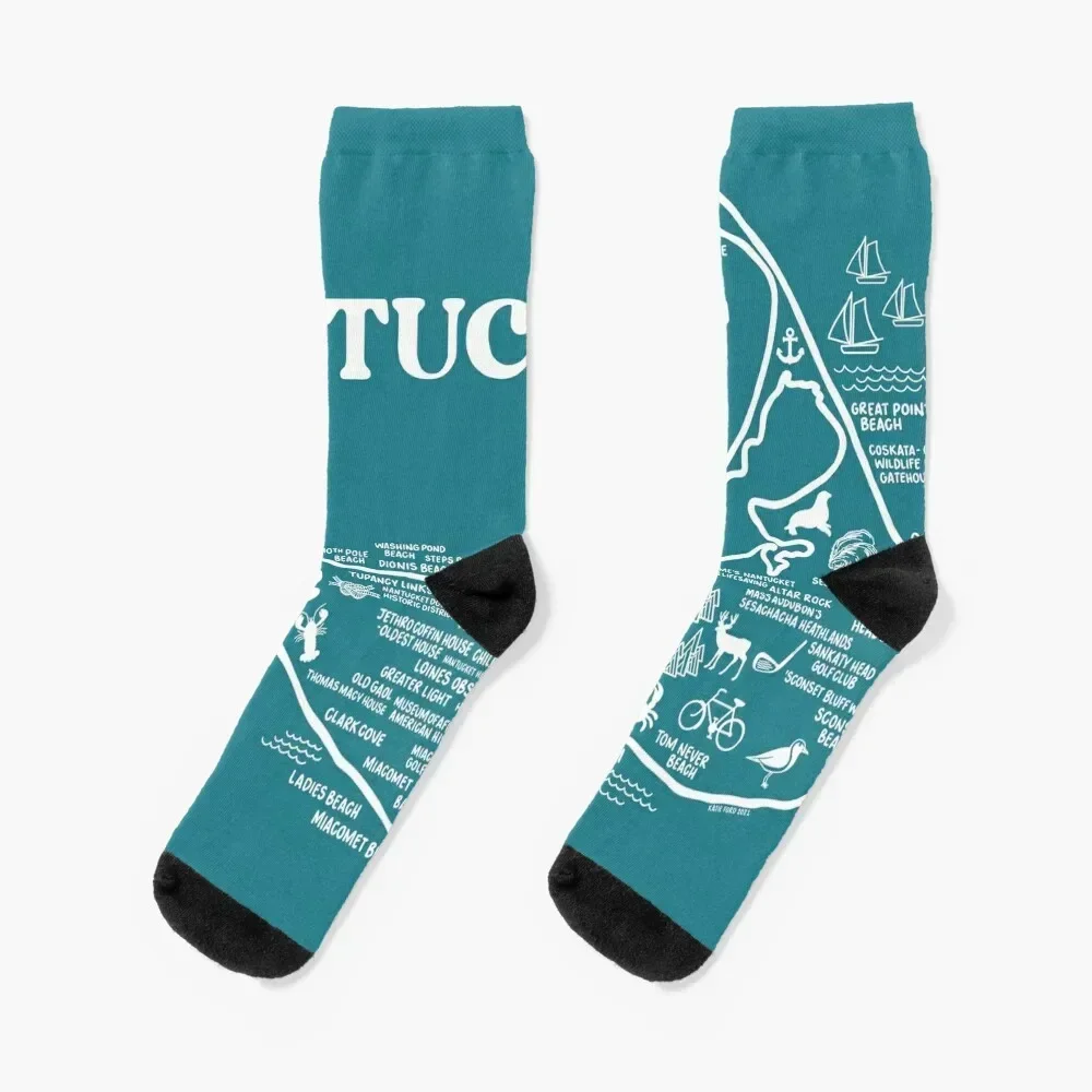 Nantucket Map Socks colored Thermal man winter Argentina men cotton high quality Boy Child Socks Women's