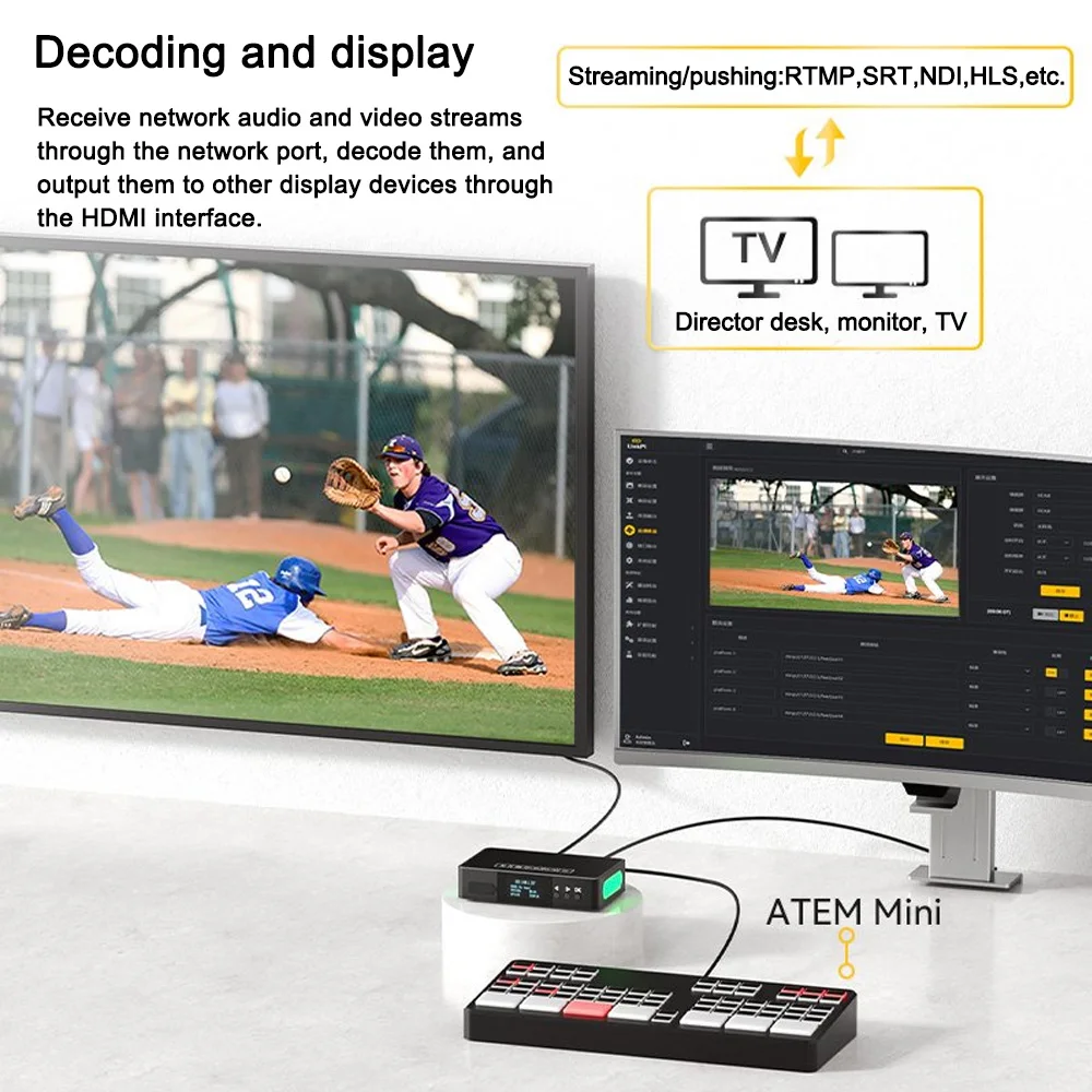 LinkPi ENC1V3P Video Codec HDMI 4K30fps HD1080P Encoder NDI Decoder mit integriertem Tally POE Netzteil SRT RTMP H265 Unterstützung