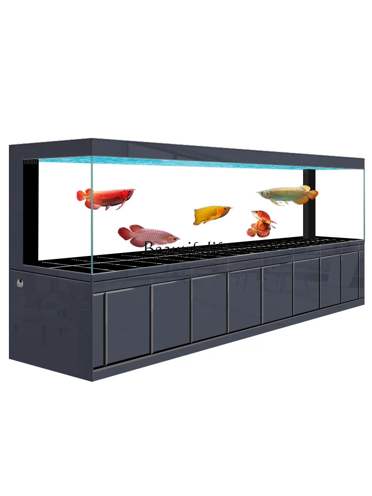 

Super White Glass Golden Dragon Fish Tank 2024 New Living Room Home Medium and Large Floor Bottom Filter