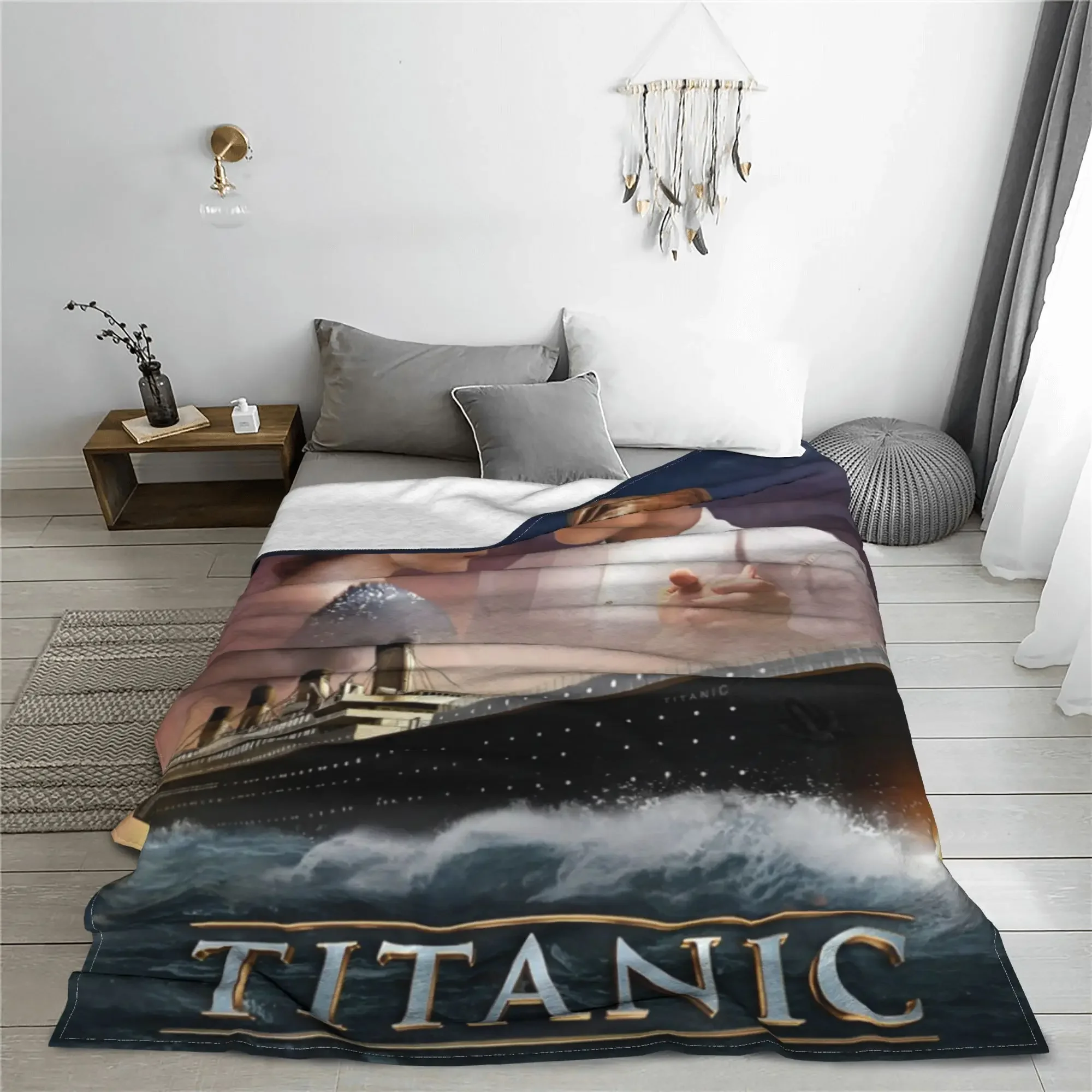 Titanic Romantic Movie  Blankets Flannel Decoration Love Story Ocean Multi-function Ultra-Soft Throw Blankets Bedding Bedspread