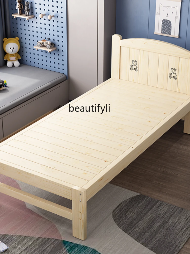 HJ Widened Bed Splicing Bedside Solid Wood with Fence Extra Bed Splicing Bed Small Bed Splicing Bed