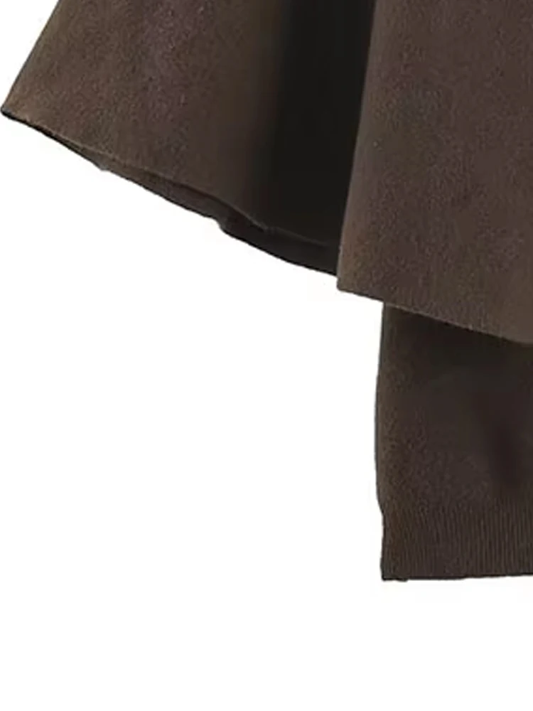 

HH осенний темпераментный пуловер в стиле ретро, вязаный свитер, дизайн, топ со средними рукавами, модная универсальная женская одежда с круглым вырезом