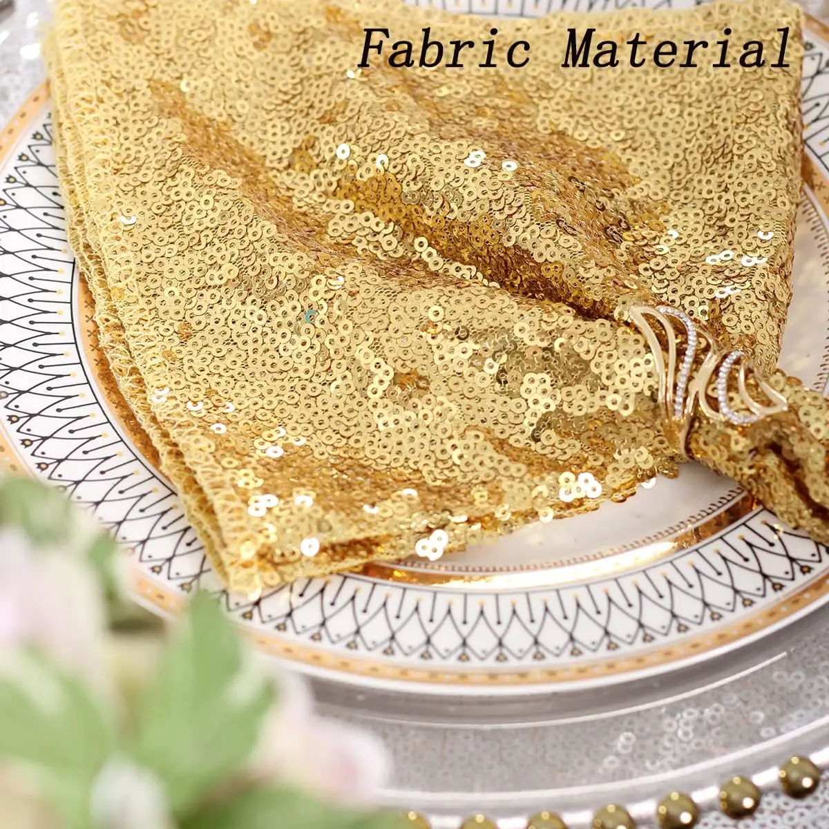 Tableclothsfactory Gold Silver Sparkly Sequin Backdrop for Photography Christmas Wedding Birthday Party Baby Shower Decoration