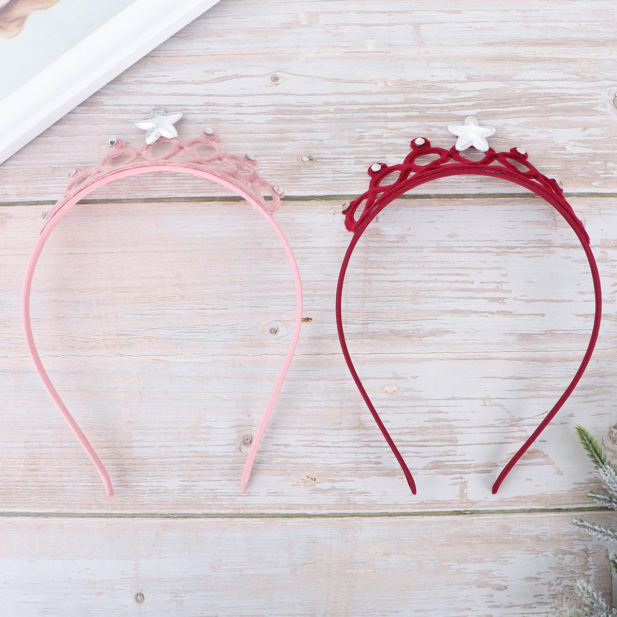 

2pcs Headb Kids Hair Hoops Pink Red Child Accessories Durable Party Carnival Festival Kids Crown Hairb s Children Crown Hairb s
