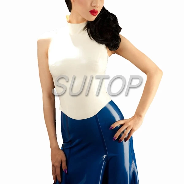 

Latex Rubber tight mini Dress white and blue color sexy club sheath dresses