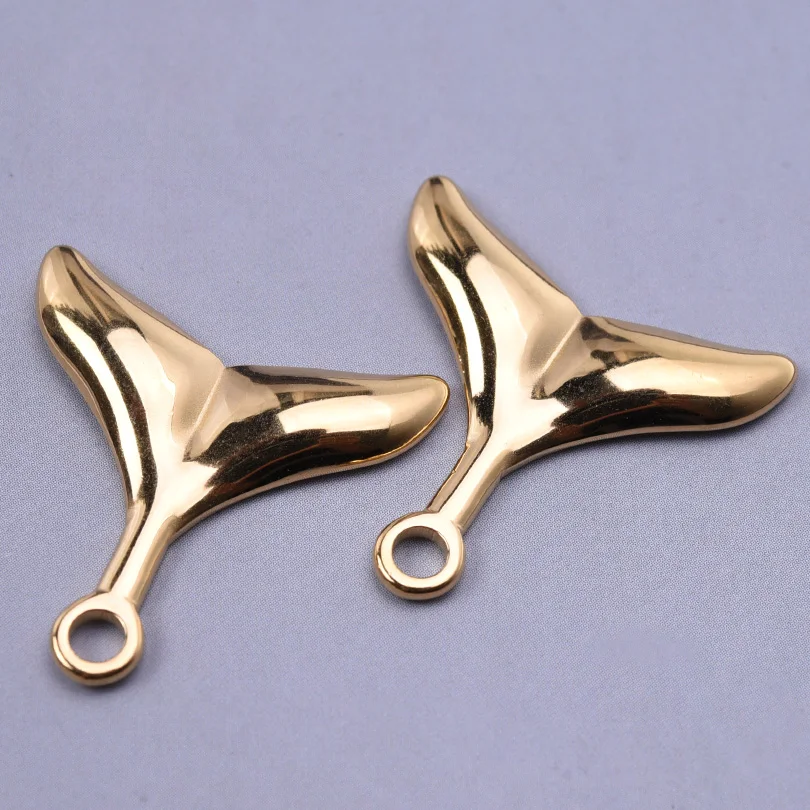10Pcs/Lot Pretty Mermaid Tail Fashion Pendant Advanced Simplicity Stainless Steel Pendants New Jewelry Making Craft Ornaments