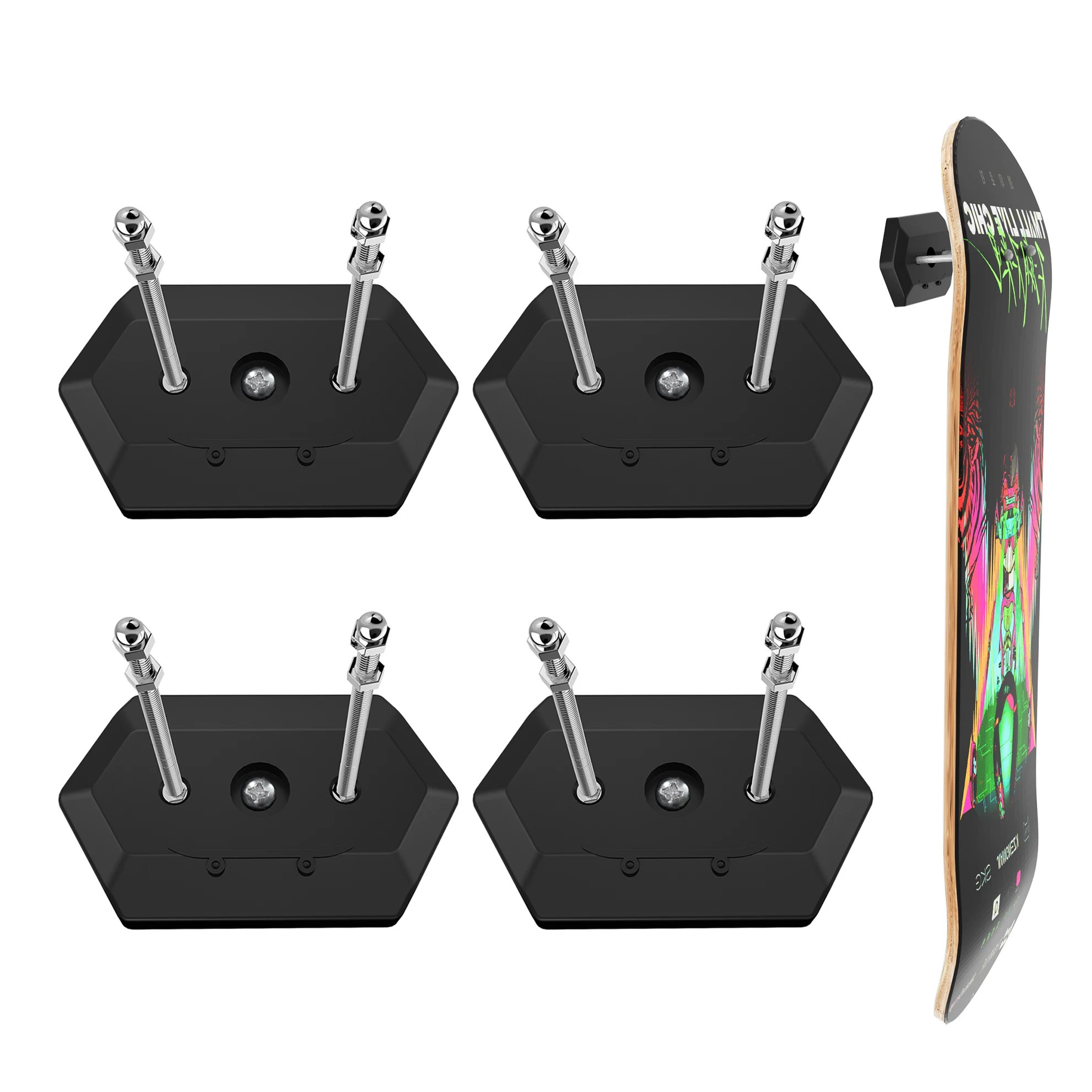 Skateboard Wall Mount Accessories Hanger Floating Fixed Effect For Longboard Deck Display And Storage Indoor Quick Install Tool