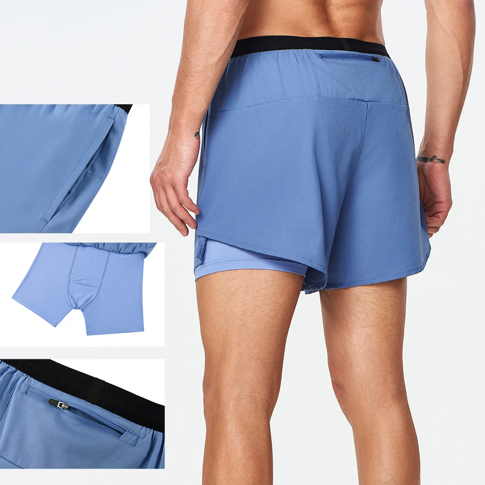 

4XL Men Running Double-Layer Shorts Gym Sports 2 In 1 Quick Dry Workout Training Fitness Jogging Short Pants Bodybuilding