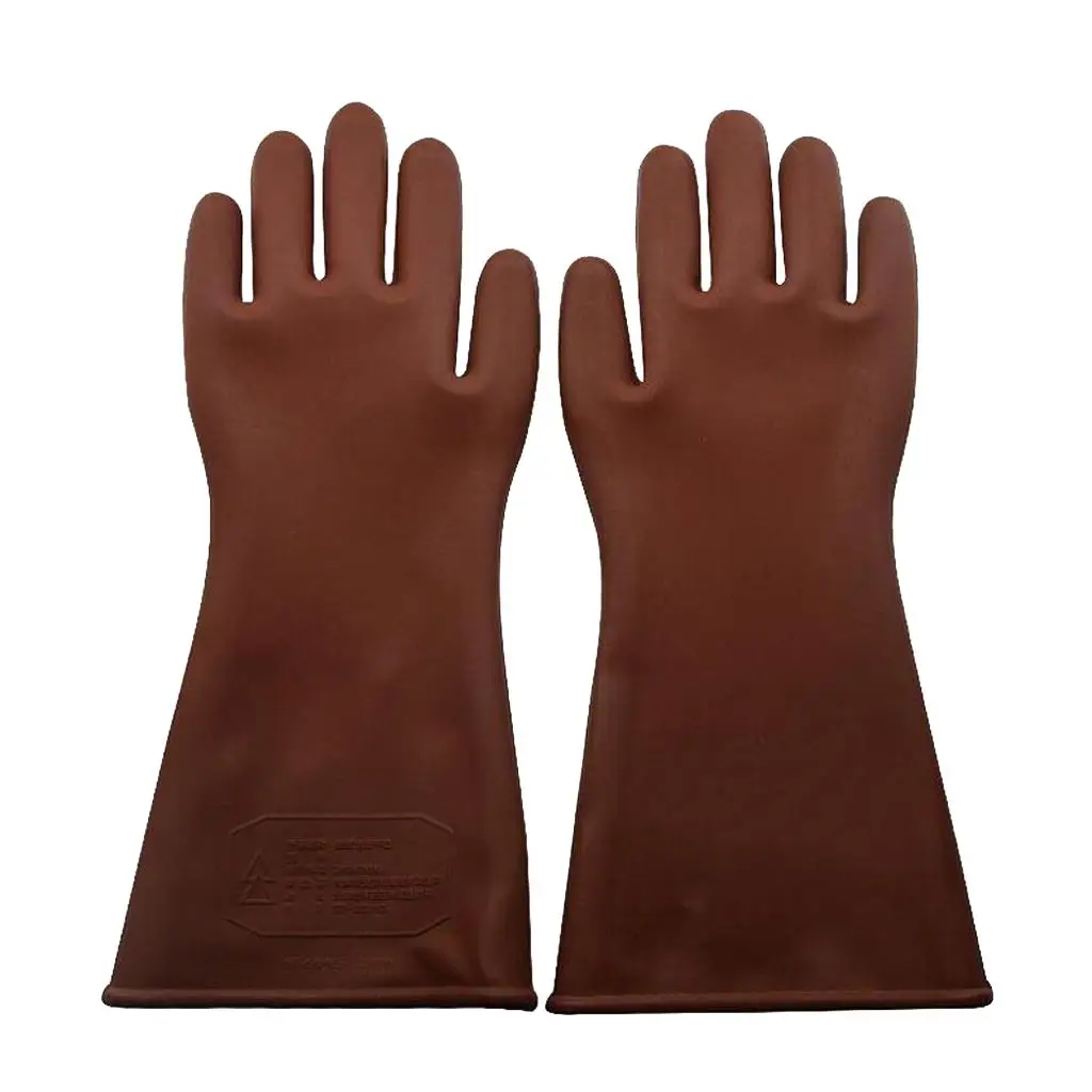 Electrician Protective Rubber Gloves 12KV High Voltage Insulated Work Gloves for Construction and Workshop Use