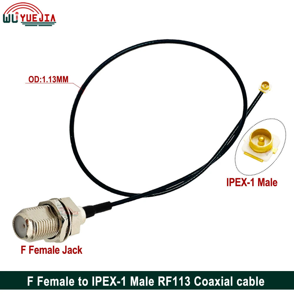 1Pcs U.F.L IPEX RF113 Cable F Male Plug to IPX IPEX1 MHF Male Plug Connector RF1.13 Pigtail WIFI Antenna Extension Cable Jumper