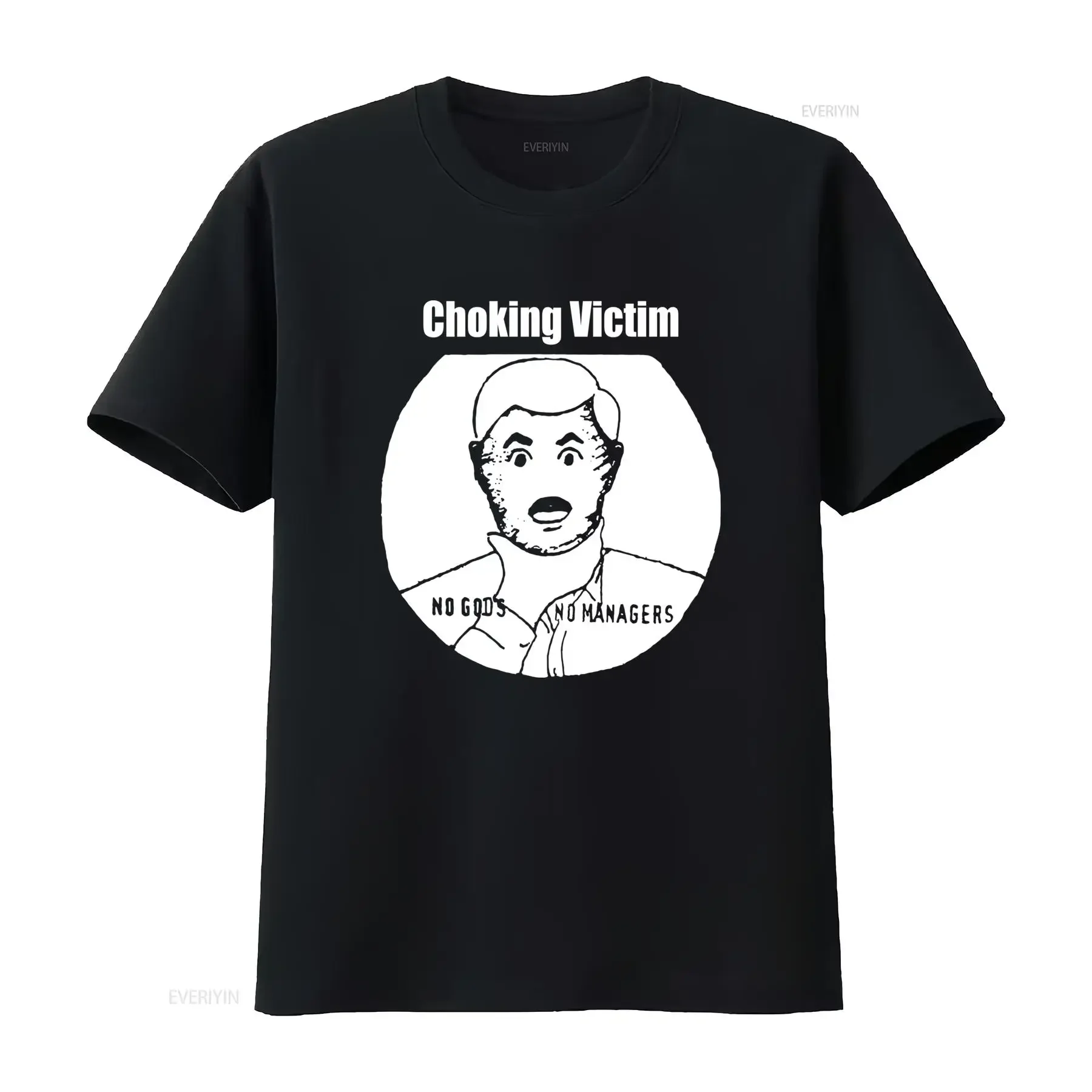 Choking Victim No Gods Managers Punk Rock T Shirt Vintage Style Print vintage Washed Unisex streetwear designer clothes