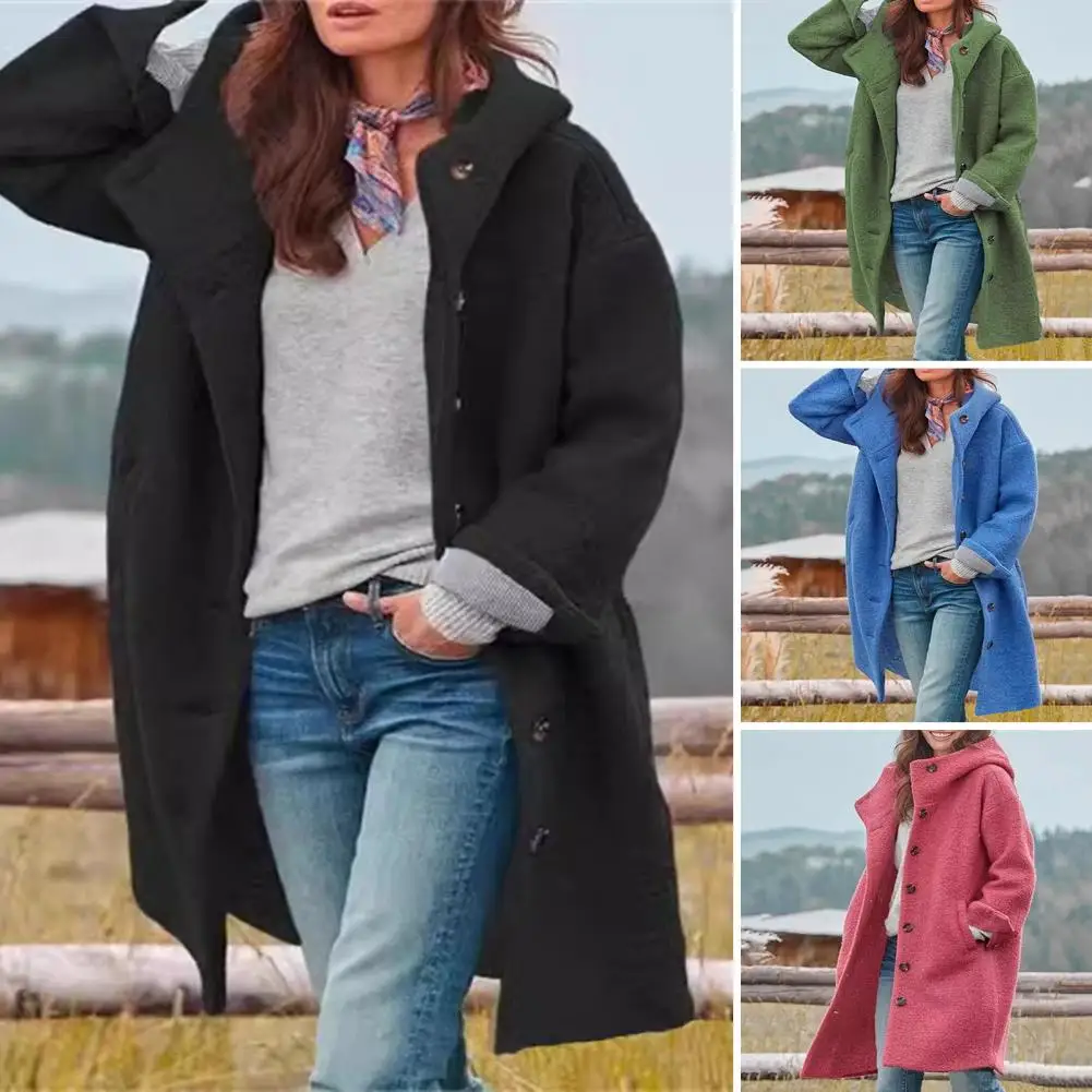 Chaqueta cortavientos con capucha para mujer, abrigo elegante con bolsillos, mangas largas, diseño a prueba de viento para otoño e invierno, para diario