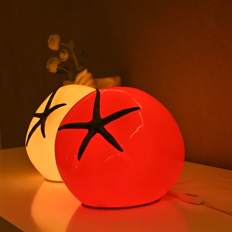 New Modern Creative Tomato Desk Lamp Bedroom Bedhead Ornament Romantic Atmosphere Light Luxury Lamp Gift Giving