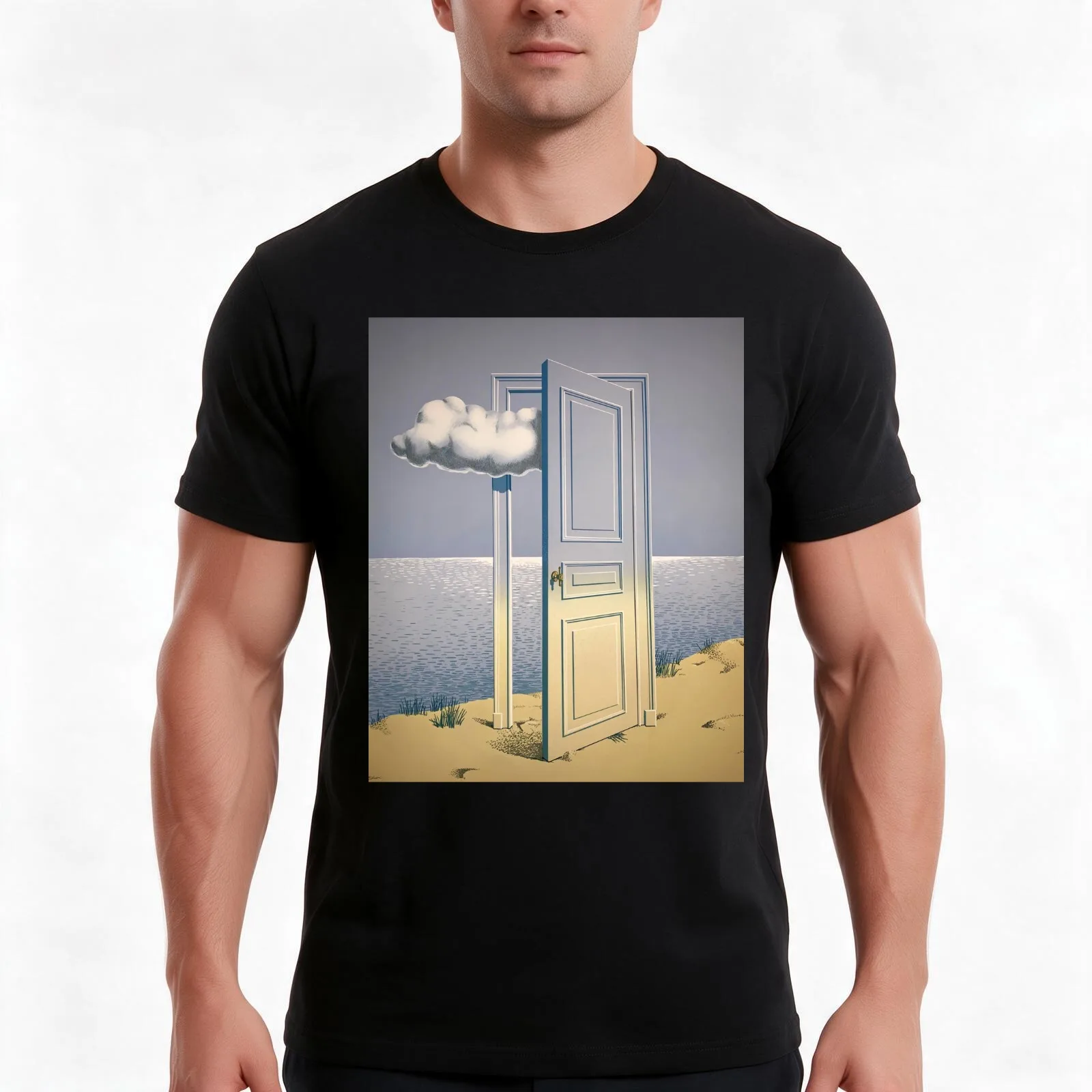 René Magritte Art Exhibition Poster, Vintage Art, Abstract Poster T-Shirt, Summer Casual Cotton Tee, Oversized Streetwear Tops