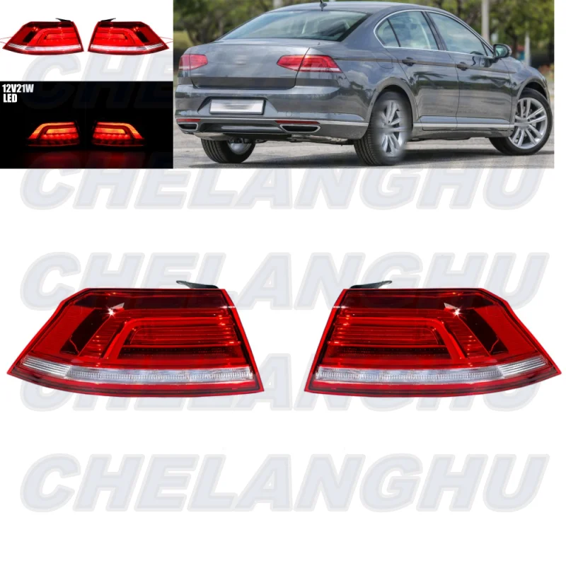 

LED Tail Light For VW Passat B8 2015 2016 2017 2018 2019 1 Pair Outer Side Rear Lamp Car accessories 3G5945095C 3G5945096C