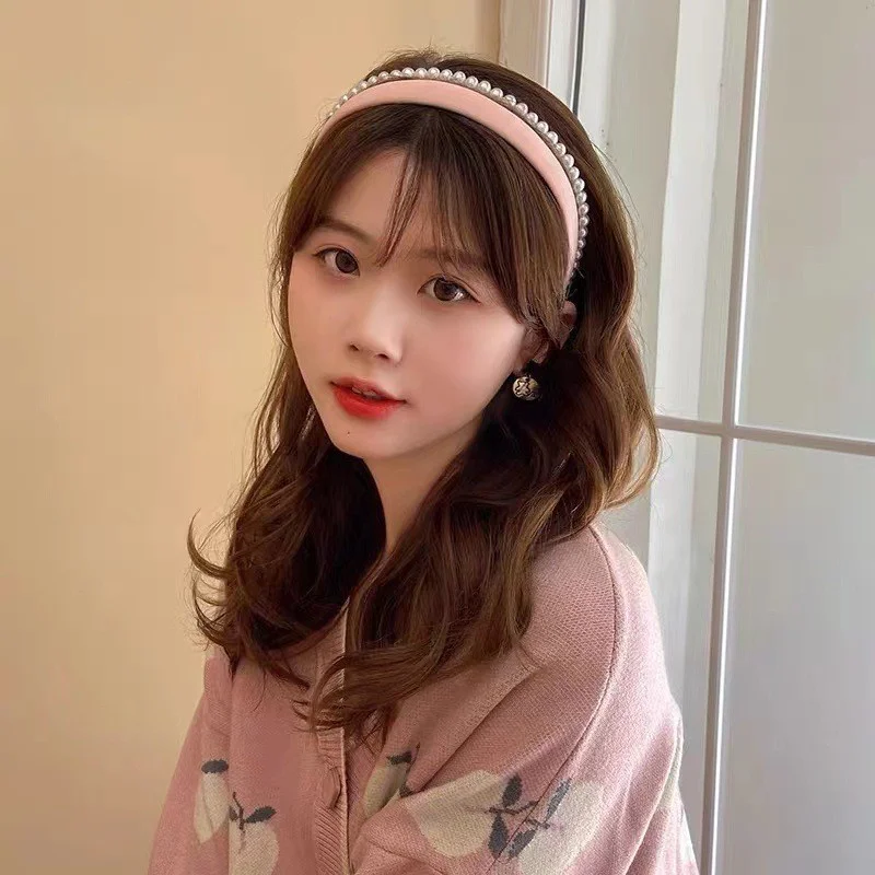 3개입 멀티컬러 심플하고 우아한 여성용 헤어밴드, 세안용 헤어밴드, 패션 소녀 헤어 액세서리