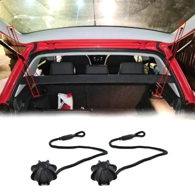 2Pcs Car Trunk Ball Holding Cord Elastic Rear Shelf Straps Convenient Tailgate Lanyard for SUV and Sedan