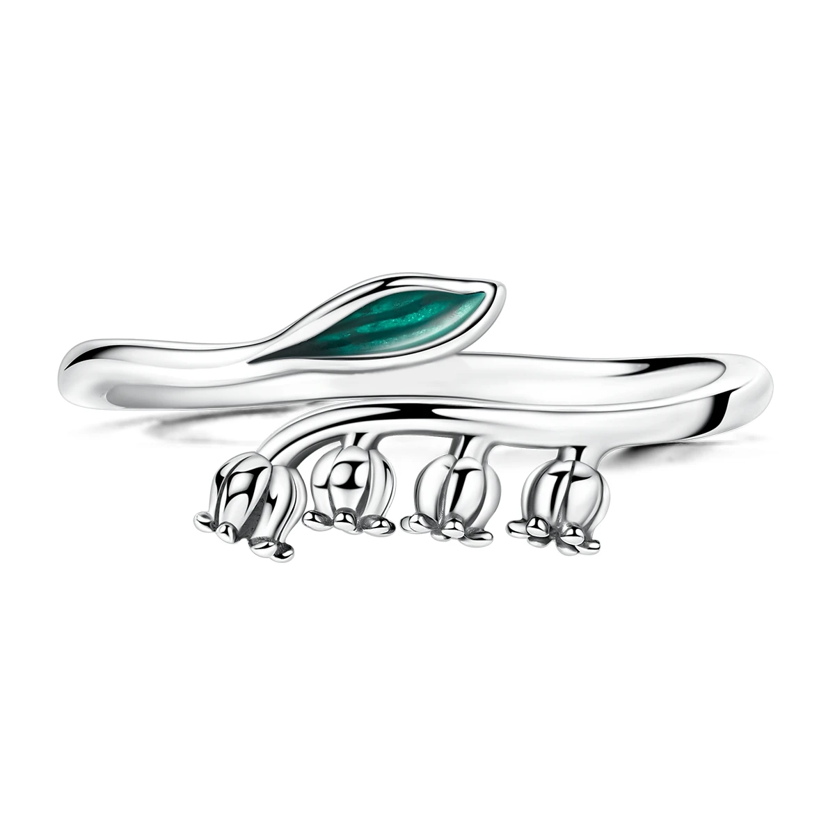 Original 925 Sterling Silver Ring For Woman Lily Of The Valley Flower Open Ring Fashion Jewelry