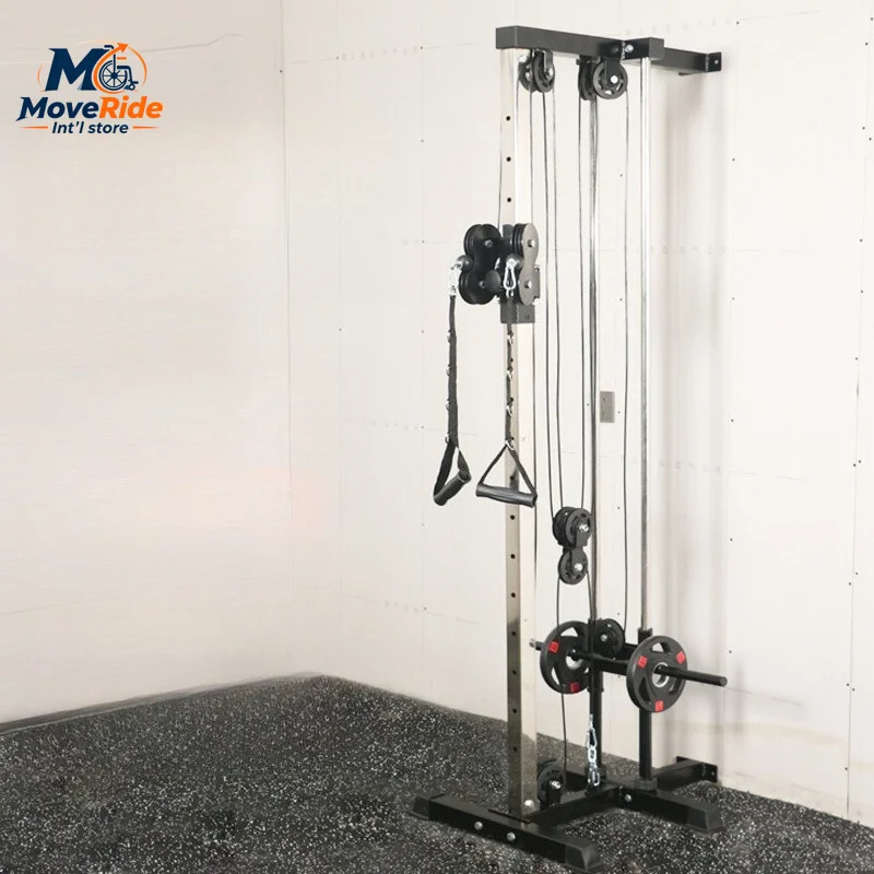 Multifunctional wall trainer High pull-down back shoulder clip Three-head adjustable double pulley system Wall-mounted