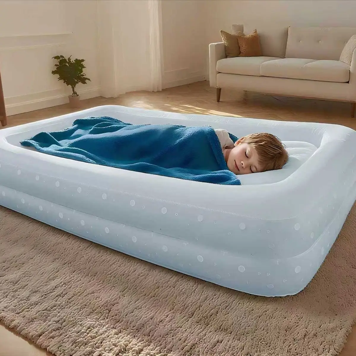 Inflatable Bed for Children Portable Camping Mattress Flocking Lazy Inflatable Bed Super Thick Must-have Outdoor