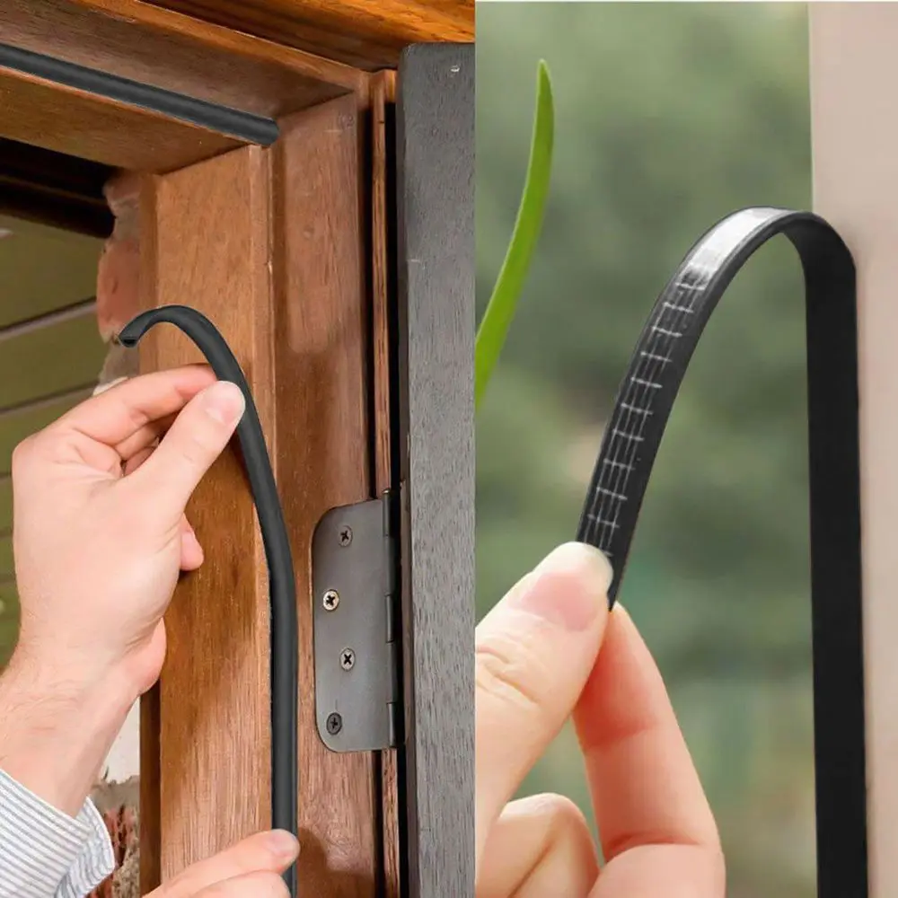 

5/10M Self Adhesive Rubber Weather Strips Foam Window Door Seal Strip Draught Excluder
