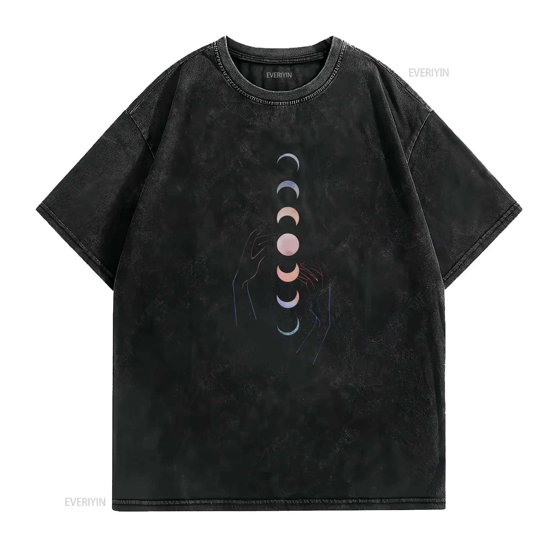 Moon Phase T Shirt Spiritual Celestial Clothing Boho Hippie Meditation Yoga Mystical Witchy Aesthetic Birthday For Her vintage