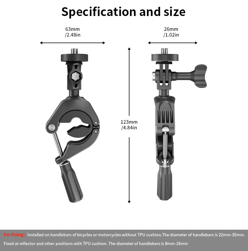 Uchwyt rowerowy do mocowania kamery DJI Osmo Pocket 3/Pocket 2, akcesoria do kamer sportowych, uchwyt na kierownicę roweru/motocykla. — zdjęcie produktu 6