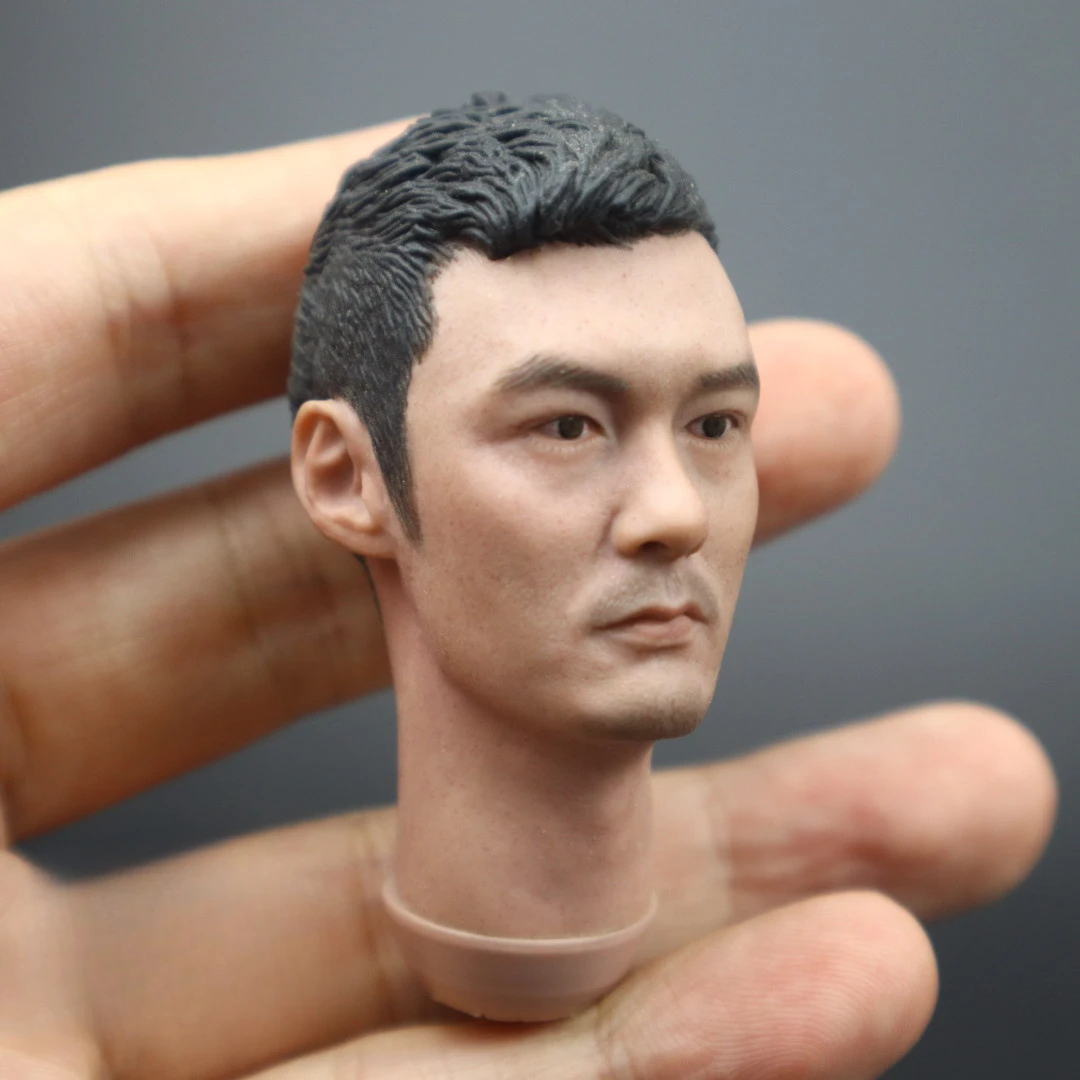 Chinese Star Head for Action Figure Coleção, Shawn Yue Cabeça Esculpir, Soldado Masculino, 1:6 Escala, 12"