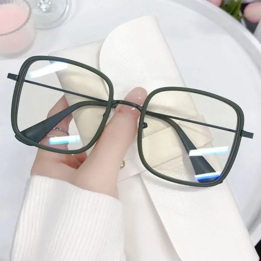 Anti-blue Light Square Glasses Women Ins Girl Fashion Transparent Large Frame Computer Eyeglass High-definition Reading Eyewear